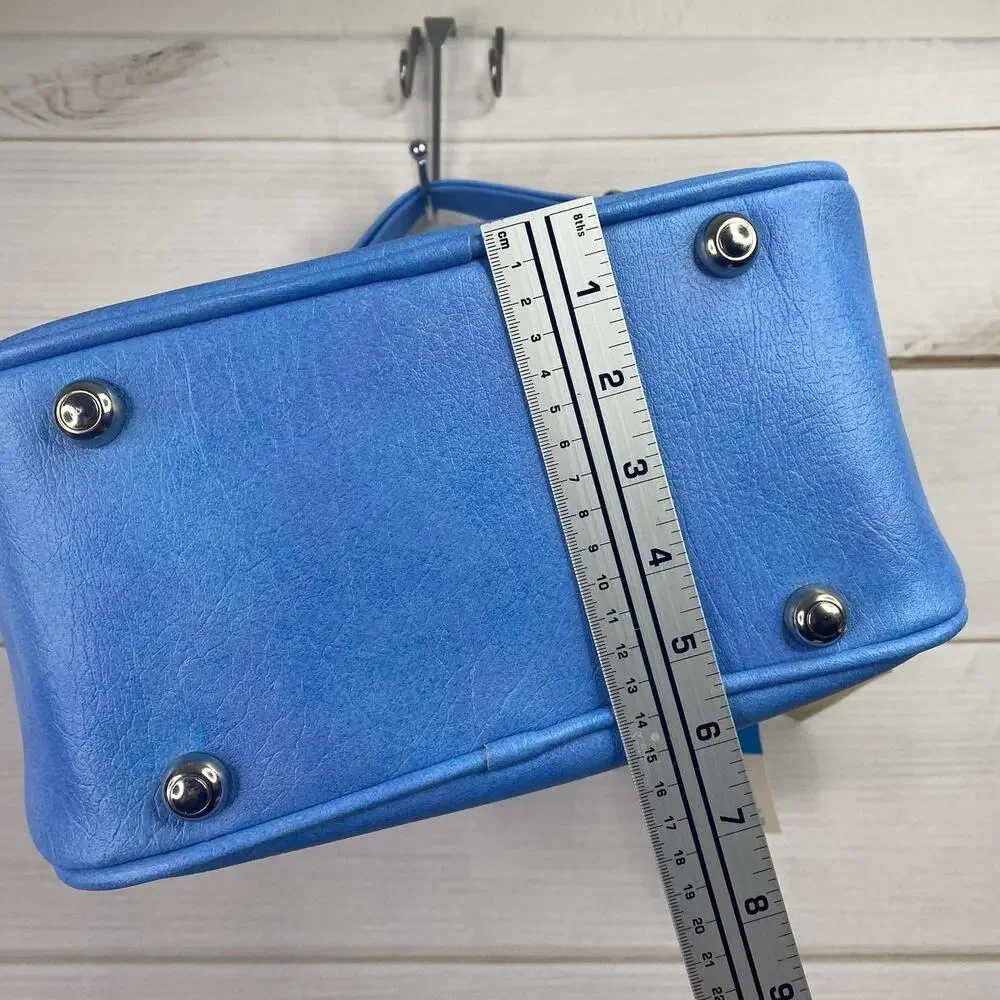 RETRO Vtg Samsonite Silhouette Weekender Bag Luggage Blue/Tan Shoulder Tote NOS